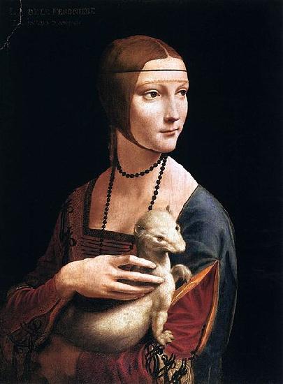 LEONARDO da Vinci Portrait of Cecilia Gallerani Sweden oil painting art